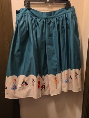 Unique Vintage Barbie Skirt with Illustrated Barbie RETRO Fashions Border 3X